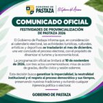 Comunicado oficial en Pastaza